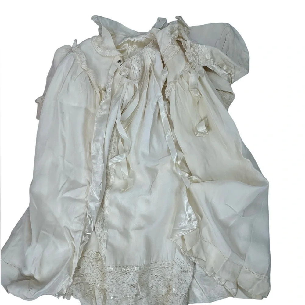 Vintage baptism outfit gown 1950s layette christening with bonnet